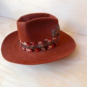 Men's Western Hat Cowboy Hat Wool Felt With Feathers